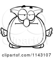 Poster, Art Print Of Black And White Chubby Bored Owl