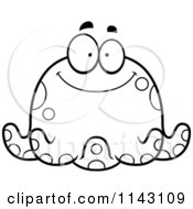 Poster, Art Print Of Black And White Chubby Smiling Octopus