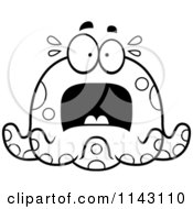 Poster, Art Print Of Black And White Chubby Scared Octopus