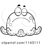 Poster, Art Print Of Black And White Chubby Sad Octopus