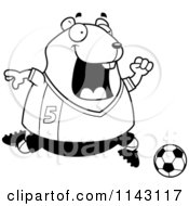 Poster, Art Print Of Black And White Chubby Hamster Playing Soccer