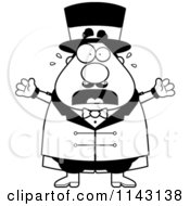 Poster, Art Print Of Black And White Stressed Chubby Circus Ring Master Freaking Out