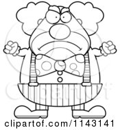Poster, Art Print Of Black And White Angry Chubby Circus Clown