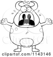 Cartoon Clipart Of A Black And White Stressed Cow Vector Outlined Coloring Page