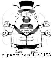 Poster, Art Print Of Black And White Scared Chubby Flea Circus Master