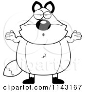 Poster, Art Print Of Black And White Chubby Fox Shrugging
