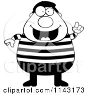 Poster, Art Print Of Black And White Chubby French Man With An Idea