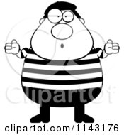 Poster, Art Print Of Black And White Careless Chubby French Man Shrugging