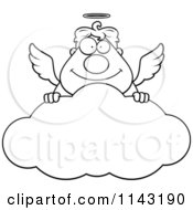 Poster, Art Print Of Black And White Angel Over A Cloud