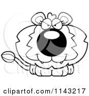 Poster, Art Print Of Black And White Cute Evil Lion