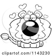 Poster, Art Print Of Black And White Cute Loving Lion