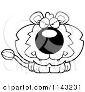 Poster, Art Print Of Black And White Cute Mad Lion