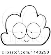 Cartoon Clipart Of A Black And White Cloud Character Vector Outlined Coloring Page