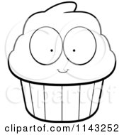Poster, Art Print Of Black And White Cupcake Character