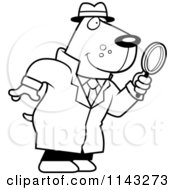 Poster, Art Print Of Black And White Dog Detective Using A Magnifying Glass