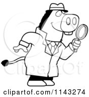 Poster, Art Print Of Black And White Donkey Detective Using A Magnifying Glass