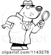 Poster, Art Print Of Black And White Bear Detective Using A Magnifying Glass