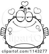 Poster, Art Print Of Black And White Chubby Infatuated Blowfish