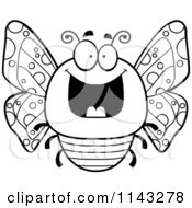 Poster, Art Print Of Black And White Chubby Grinning Butterfly