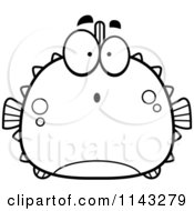 Poster, Art Print Of Black And White Chubby Surprised Blowfish