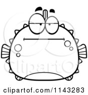 Poster, Art Print Of Black And White Chubby Bored Blowfish