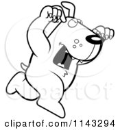 Cartoon Clipart Of A Black And White Attacking Dog Vector Outlined Coloring Page