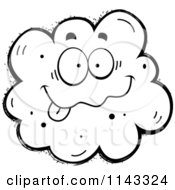 Cartoon Clipart Of A Black And White Goofy Fart Character Vector Outlined Coloring Page by Cory Thoman