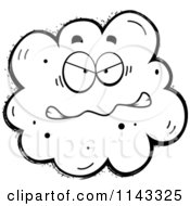 Cartoon Clipart Of A Black And White Angry Fart Character Vector Outlined Coloring Page by Cory Thoman