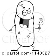 Black And White Romantic Turd Character With A Rose