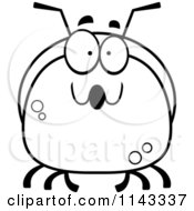 Cartoon Clipart Of A Black And White Pudgy Surprised Ant Vector Outlined Coloring Page