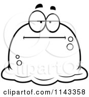 Cartoon Clipart Of A Black And White Pudgy Bored Blob Vector Outlined Coloring Page