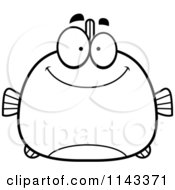 Poster, Art Print Of Black And White Chubby Smiling Fish