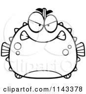 Poster, Art Print Of Black And White Chubby Mean Blowfish