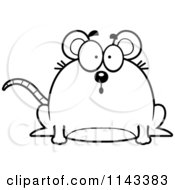 Poster, Art Print Of Black And White Chubby Shocked Mouse