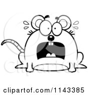 Poster, Art Print Of Black And White Chubby Scared Mouse