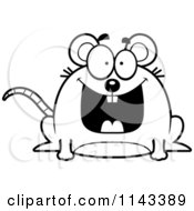 Poster, Art Print Of Black And White Chubby Grinning Mouse