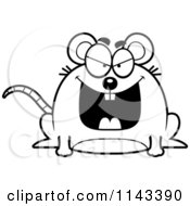 Poster, Art Print Of Black And White Chubby Evil Mouse