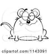 Poster, Art Print Of Black And White Chubby Drunk Mouse