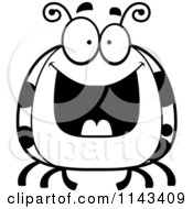 Poster, Art Print Of Black And White Chubby Grinning Ladybug