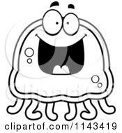 Poster, Art Print Of Black And White Grinning Jellyfish