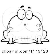 Poster, Art Print Of Black And White Chubby Surprised Frog