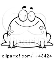 Poster, Art Print Of Black And White Chubby Happy Frog