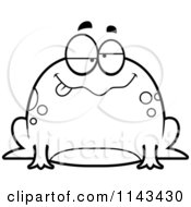 Poster, Art Print Of Black And White Chubby Drunk Frog
