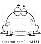 Poster, Art Print Of Black And White Chubby Bored Frog