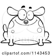 Poster, Art Print Of Black And White Chubby Happy Dog