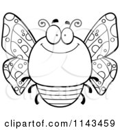 Poster, Art Print Of Black And White Chubby Smiling Butterfly