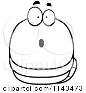 Poster, Art Print Of Black And White Chubby Surprised Worm