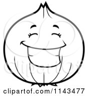 Poster, Art Print Of Black And White Happy Onion Character