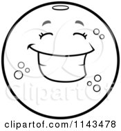 Cartoon Clipart Of A Black And White Happy Navel Orange Character Vector Outlined Coloring Page