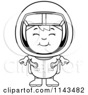 Poster, Art Print Of Black And White Happy Astronaut Girl